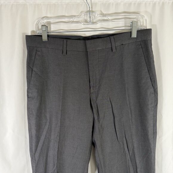 Express Extra Slim Pants Men's 29x30 Grey Flat Front Pockets Office Work Cotton - Picture 2 of 11